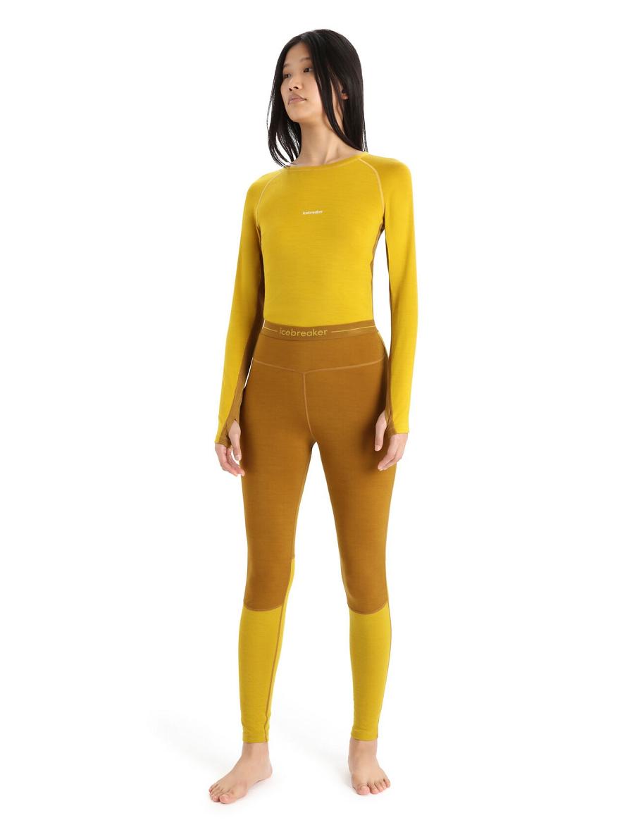 Clove / Silent Gold Icebreaker 200 ZoneKnit™ Merino Women's Leggings | AU 1526BEXC